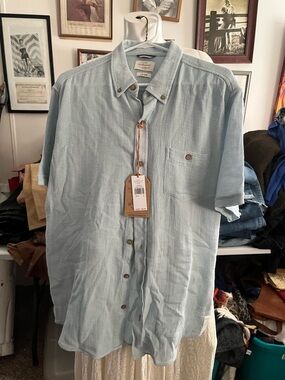 Weatherproof Light Blue Short-Sleeve Button-Down Shirt